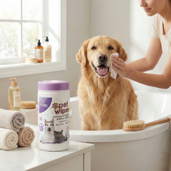 Vebox Easy Pet Wipes Islak Kova Havlu Mendil 64 Adet Evcil Hayvan Temizlik Havlusu
