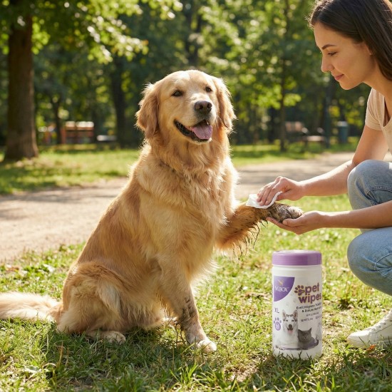 Vebox Easy Pet Wipes Islak Kova Havlu Mendil 64 Adet Evcil Hayvan Temizlik Havlusu