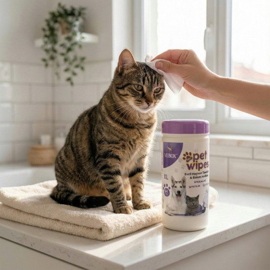 Vebox Easy Pet Wipes Islak Kova Havlu Mendil 64 Adet Evcil Hayvan Temizlik Havlusu
