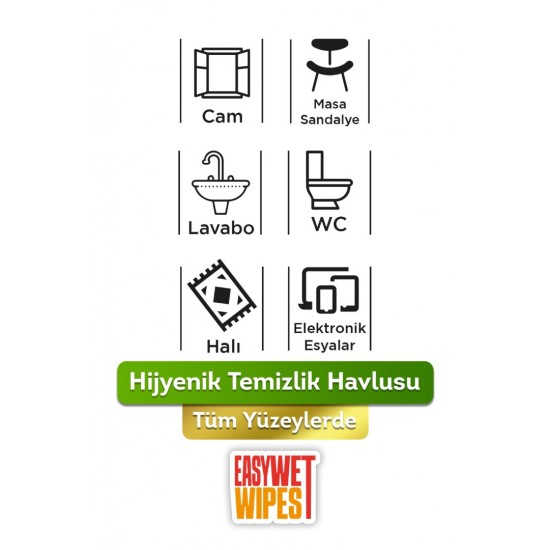 Vebox Easy Wet Wipes Yüzey Temizleme Havlusu 100 Yaprak